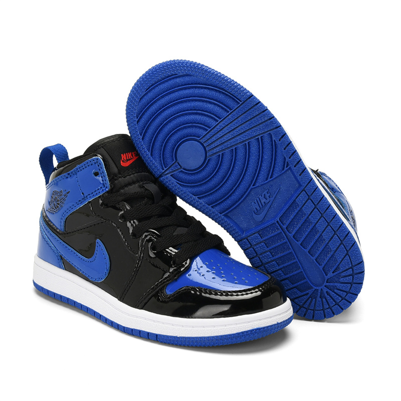 Youth Running Weapon Air Jordan 1 Black/Royal Shoes 0173 Youth Running Weapon Air Jordan 1 Black/Royal Shoes 0173